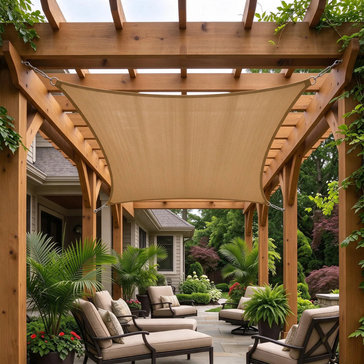 Exposed Outdoor Dining Comfort Patio Shade Sail