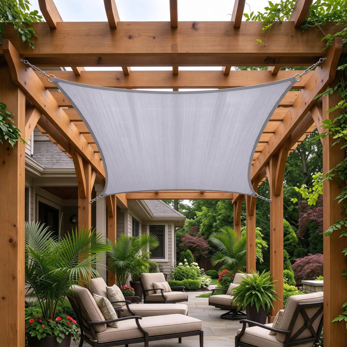 Exposed Outdoor Dining Comfort Patio Shade Sail