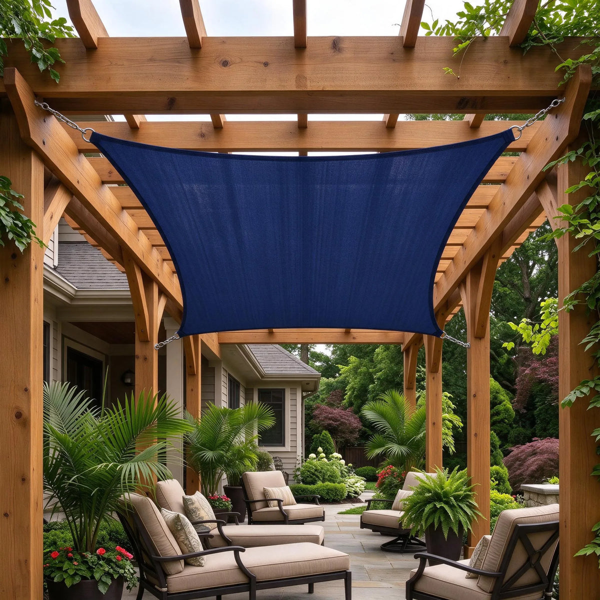 Exposed Outdoor Dining Comfort Patio Shade Sail