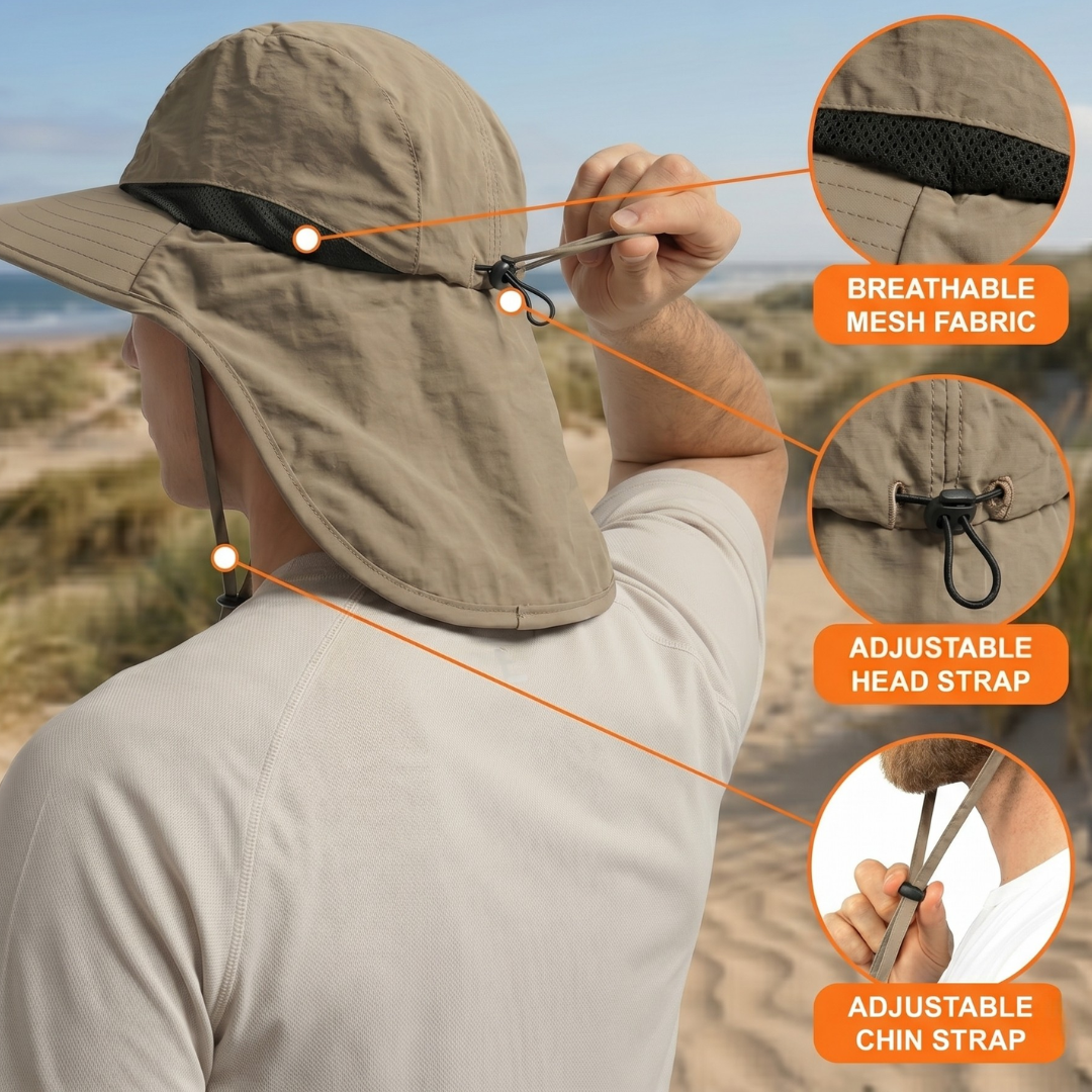 Garden Yard Work Sun Hat With Full Neck Flap | UPF 50+