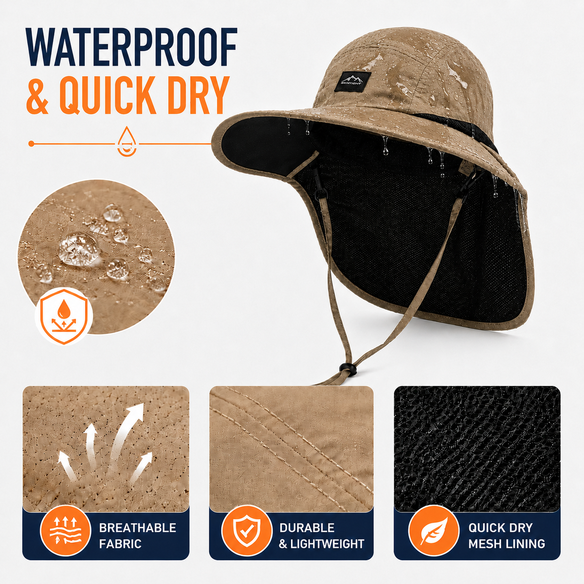 Garden Yard Work Sun Hat With Full Neck Flap | UPF 50+