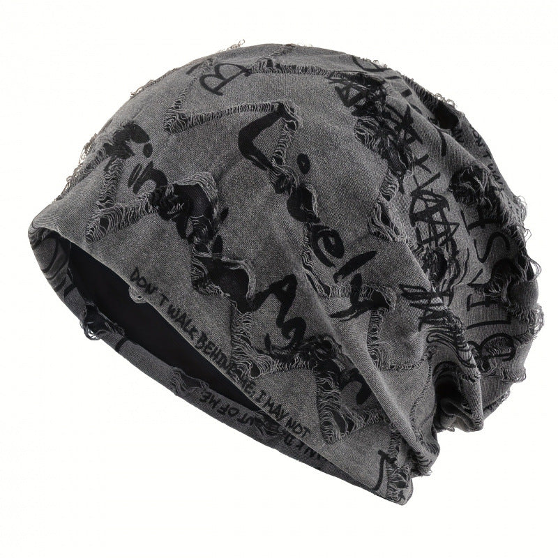 Letter Printed Slouchy Beanie - Unisex Thin Outdoor Sports Headwrap - Spring Autumn Casual Knitted Hat
