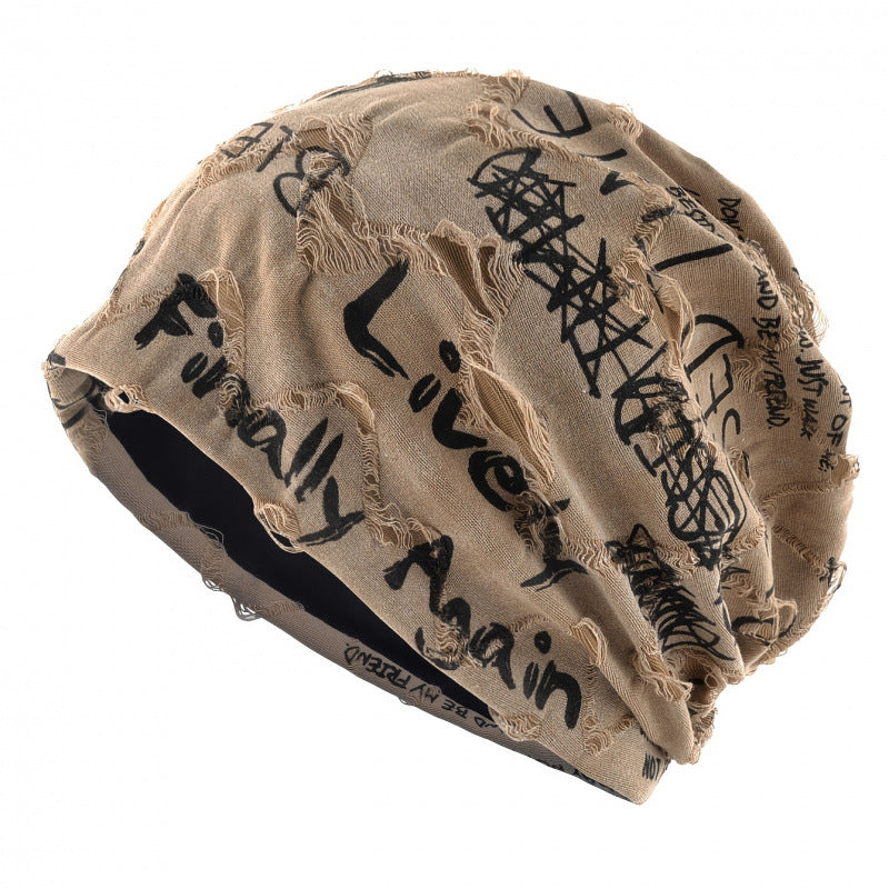 Letter Printed Slouchy Beanie - Unisex Thin Outdoor Sports Headwrap - Spring Autumn Casual Knitted Hat