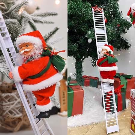 Electric Musical Climbing Santa Decoration