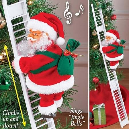 Electric Musical Climbing Santa Decoration