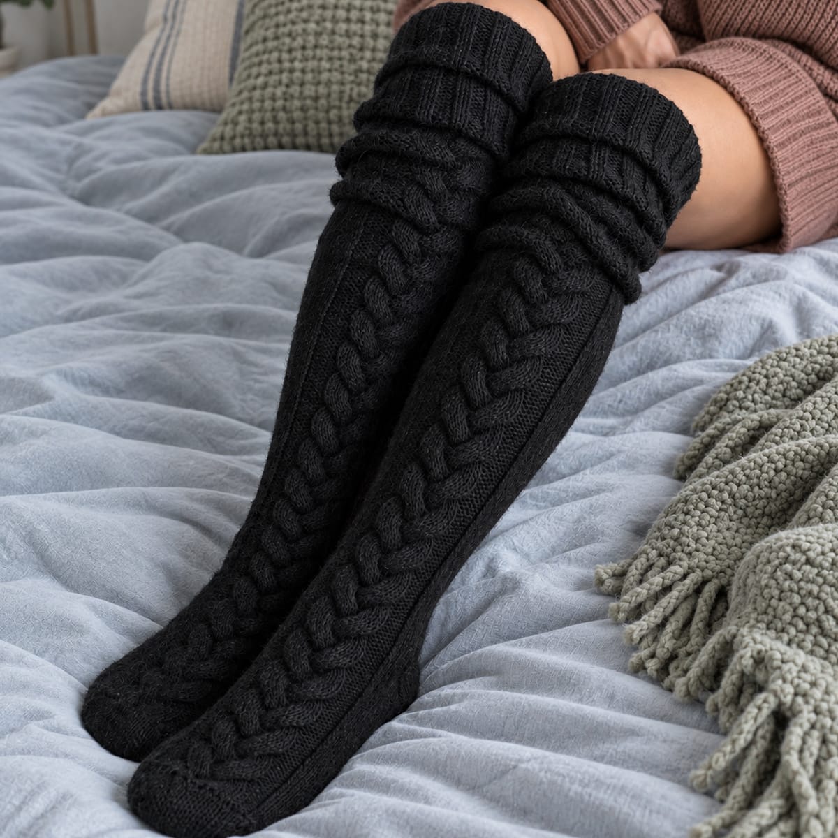 Warm and Comfortable Knee-High Socks