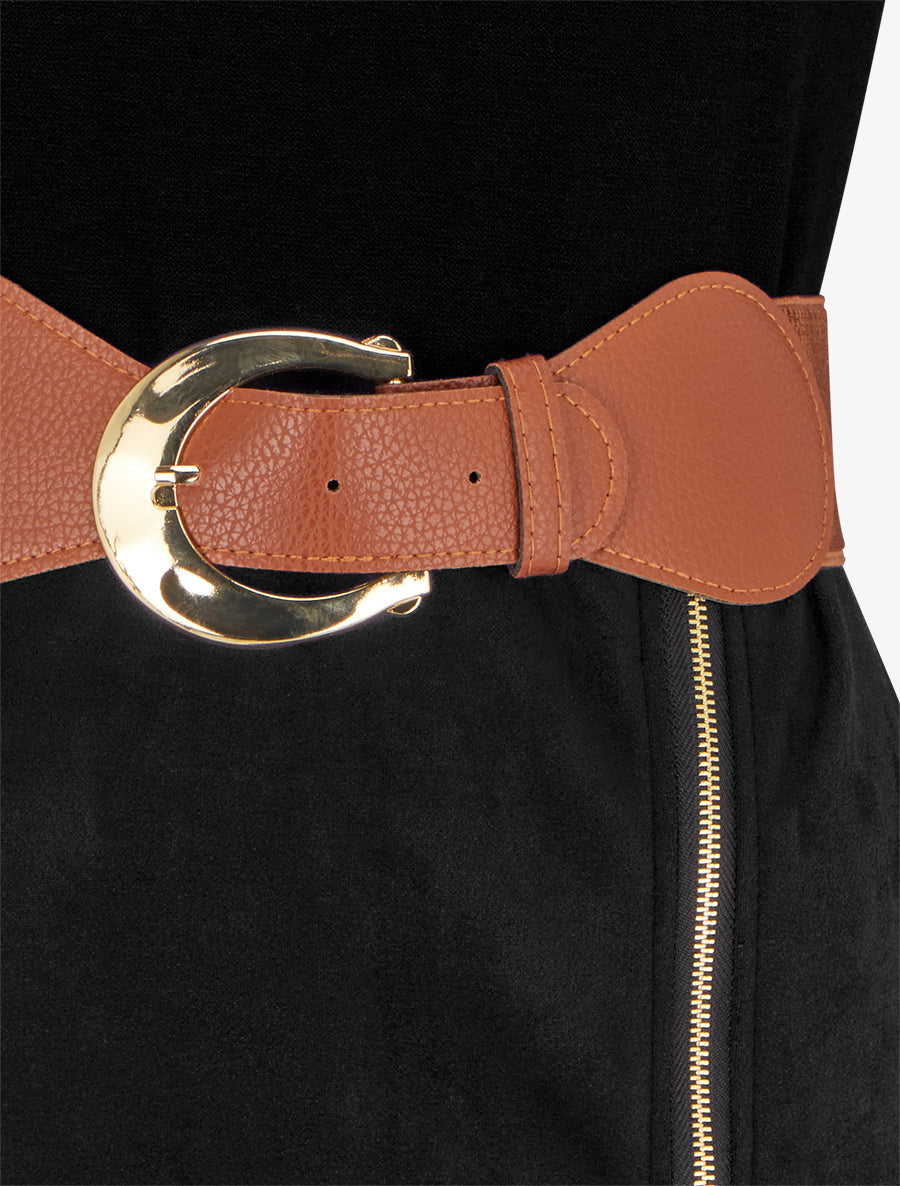 Two-Tone Belted Straight Dress