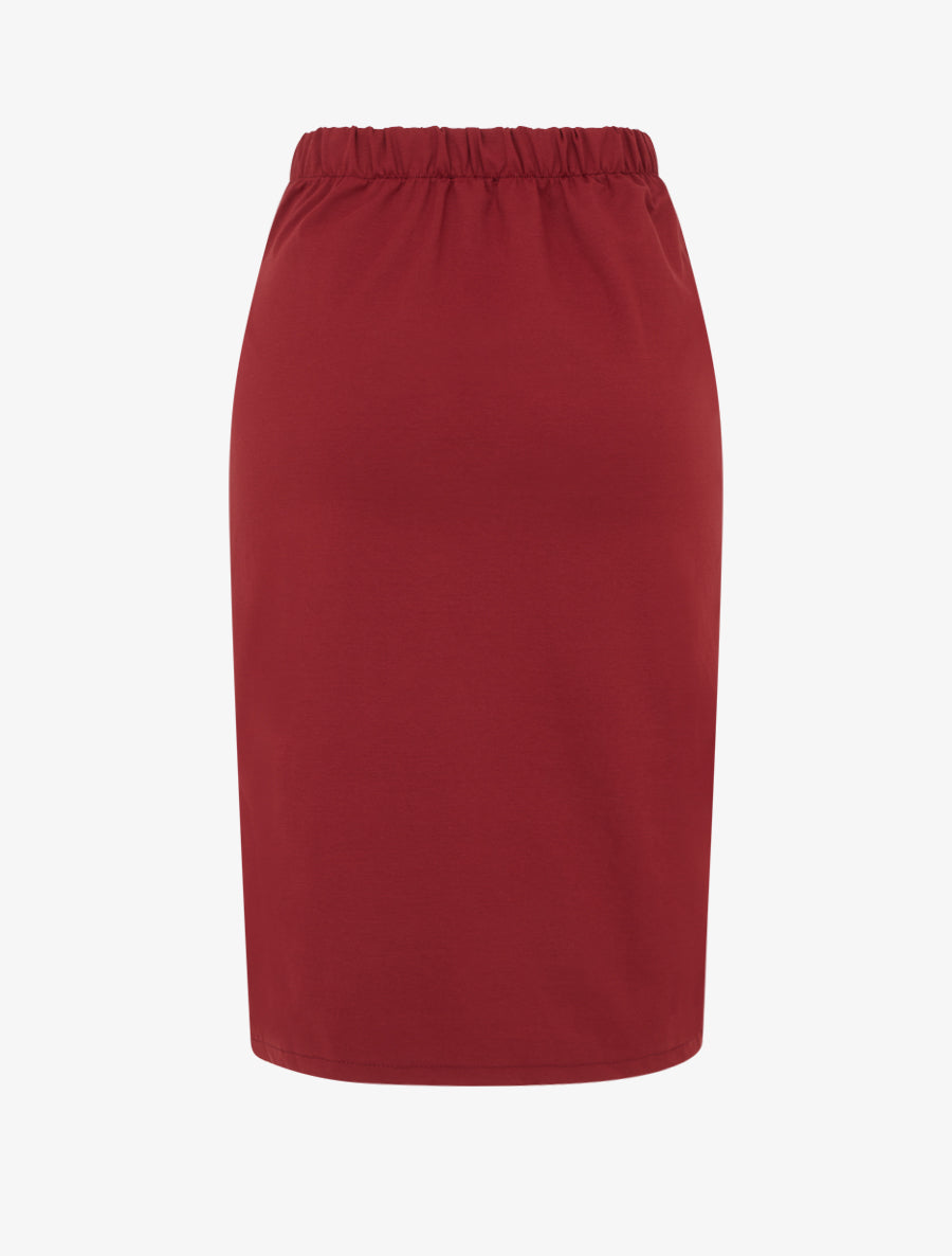 High-Waisted Wrap Midi Skirt