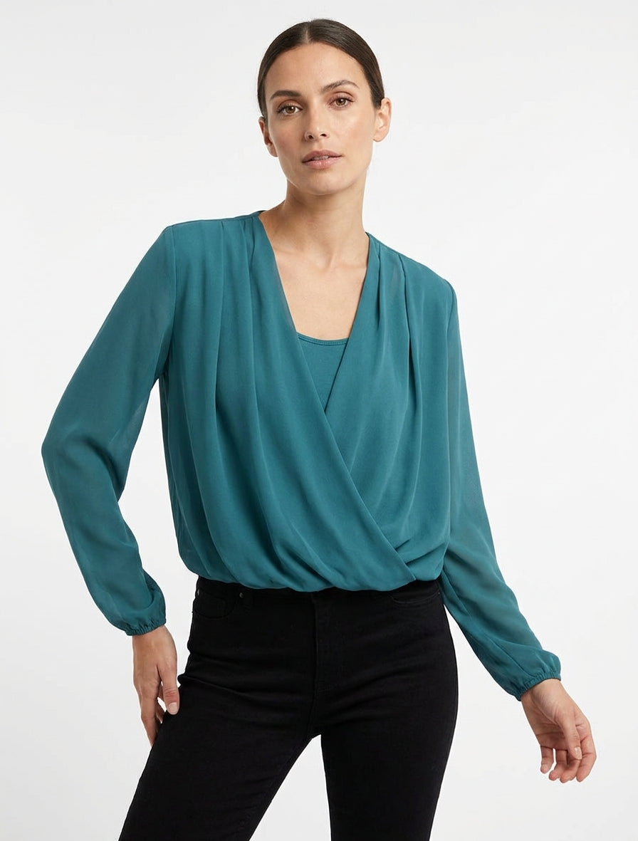 Balloon Top in Voile with Long Sleeves