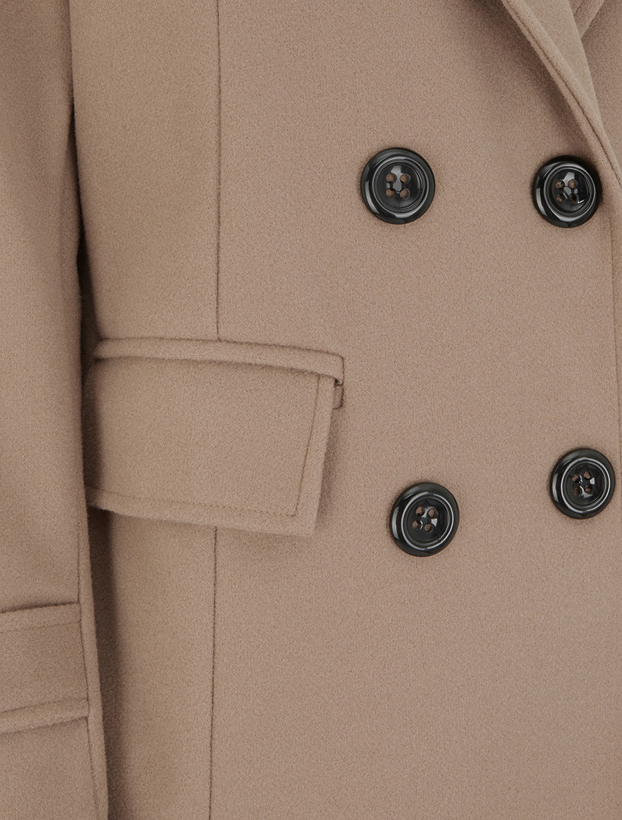 Double-Breasted Long Crossover Coat
