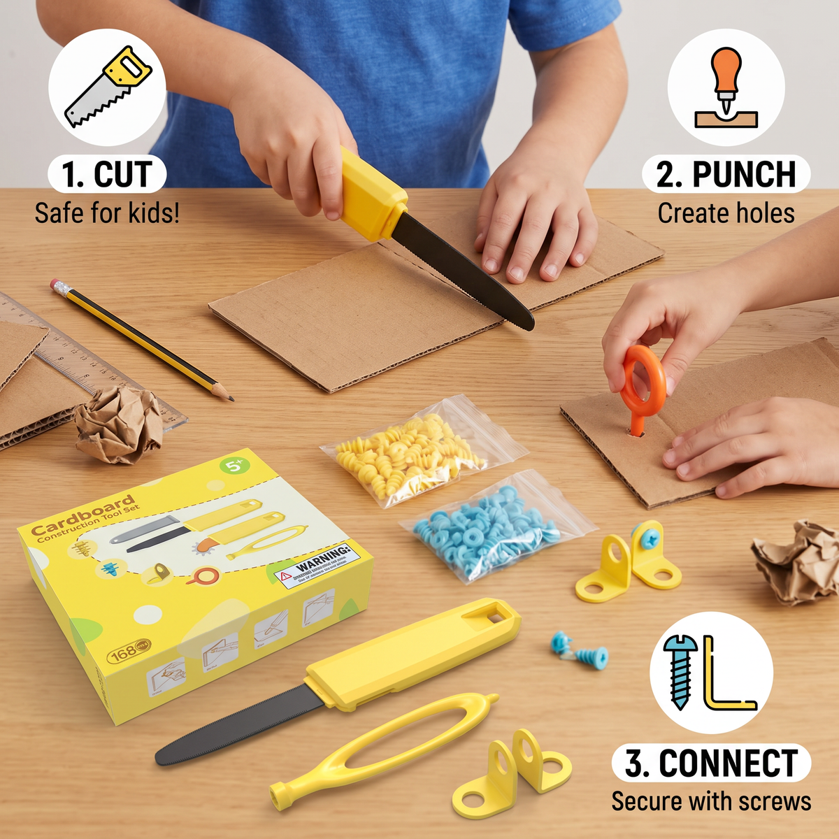 Kids Cardboard Construction Tool Kit