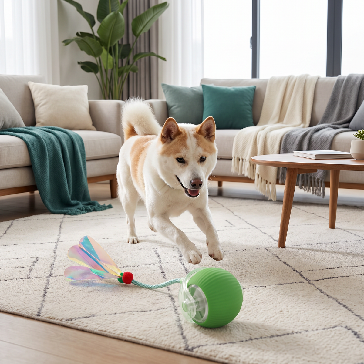 Upgraded Smart Rolling Dog Ball ā Durable Interactive Toy with Mesh Tail