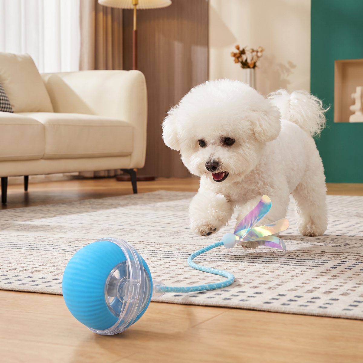 Upgraded Smart Rolling Dog Ball ā Durable Interactive Toy with Mesh Tail