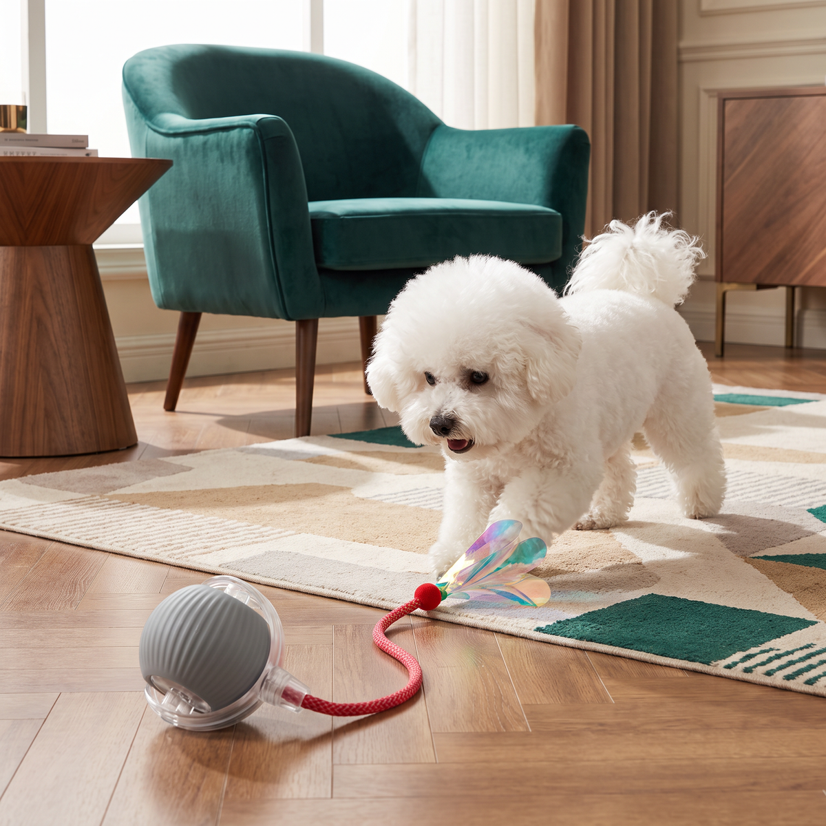 Upgraded Smart Rolling Dog Ball ā Durable Interactive Toy with Mesh Tail
