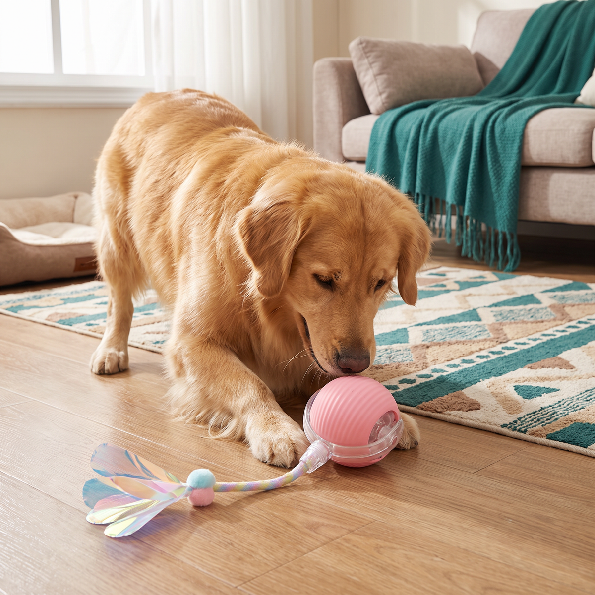 Upgraded Smart Rolling Dog Ball ā Durable Interactive Toy with Mesh Tail
