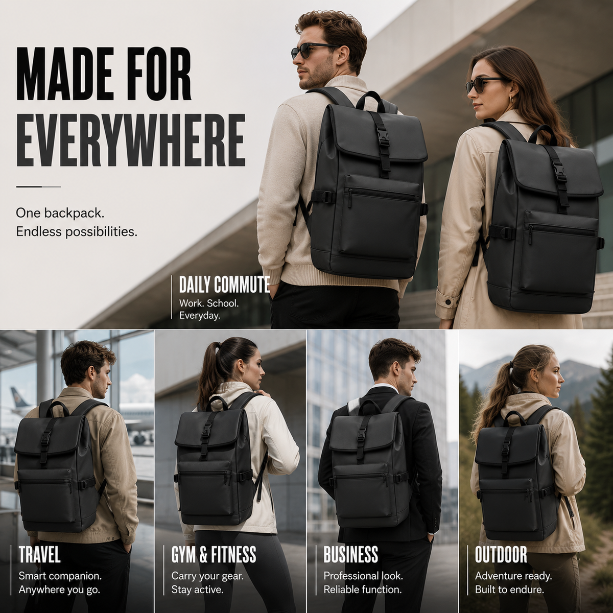 Thrives Outdoor | Large Capacity Commuter Backpack