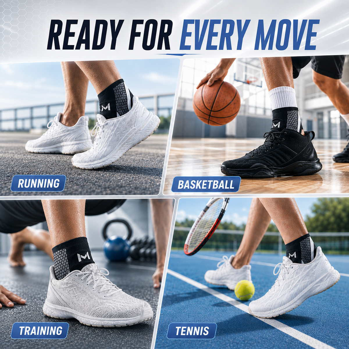 Low Profile Ankle Brace | Slim Adjustable Support Sleeve