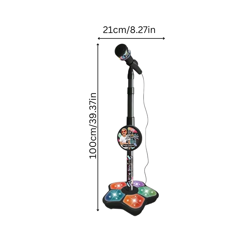 Adjustable Karaoke Microphone with Glowing Footlights