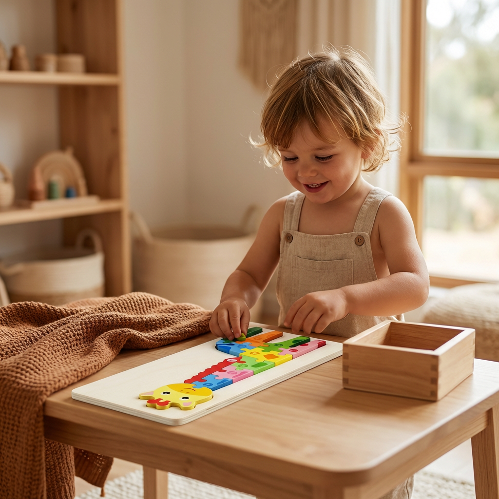 Wooden Puzzle Set for Kids β Number & Animal Learning Jigsaw Toy