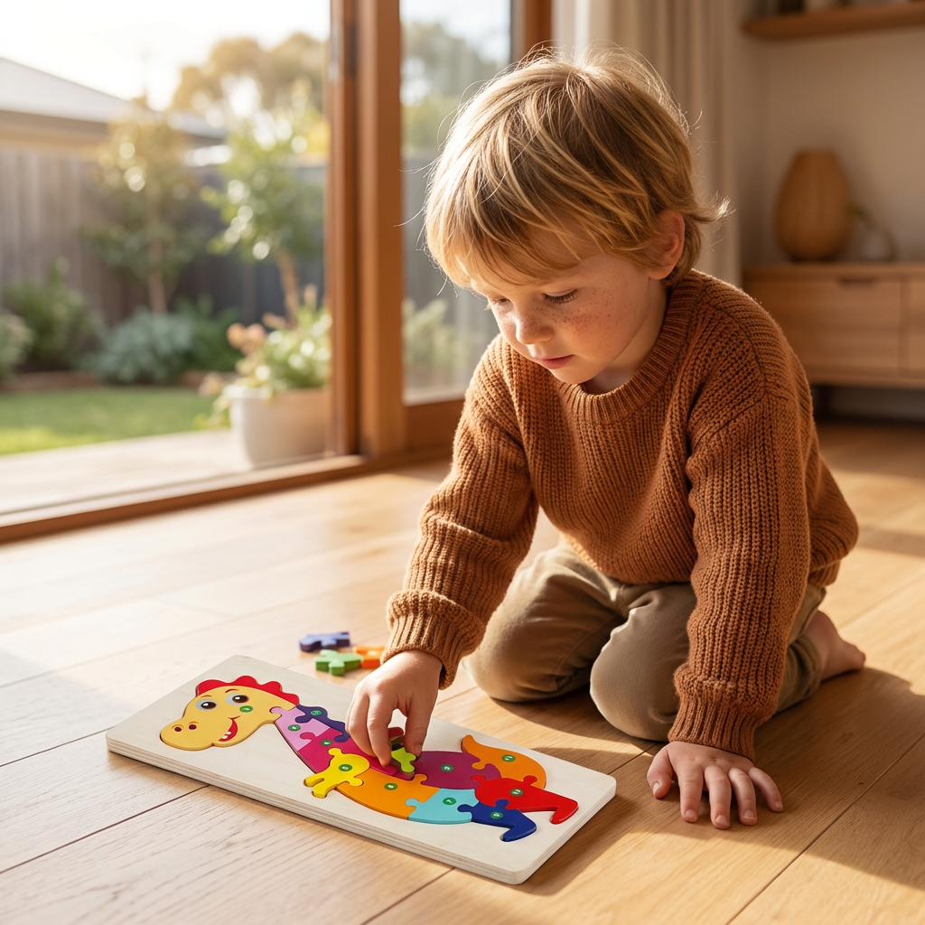 Wooden Puzzle Set for Kids β Number & Animal Learning Jigsaw Toy