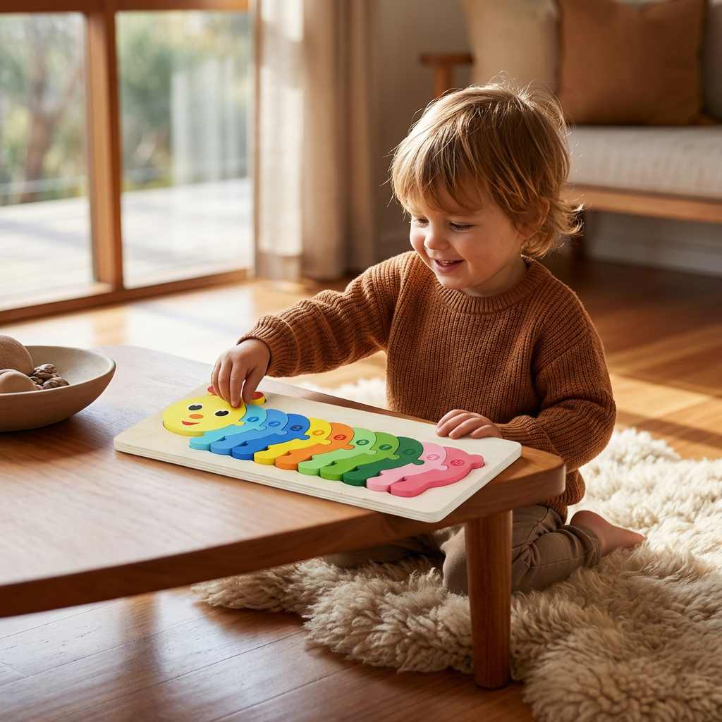 Wooden Puzzle Set for Kids β Number & Animal Learning Jigsaw Toy