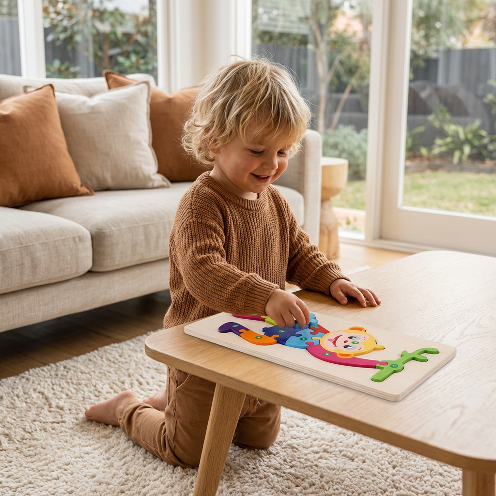 Wooden Puzzle Set for Kids β Number & Animal Learning Jigsaw Toy