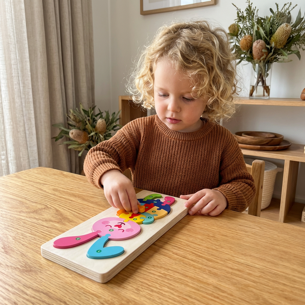 Wooden Puzzle Set for Kids β Number & Animal Learning Jigsaw Toy