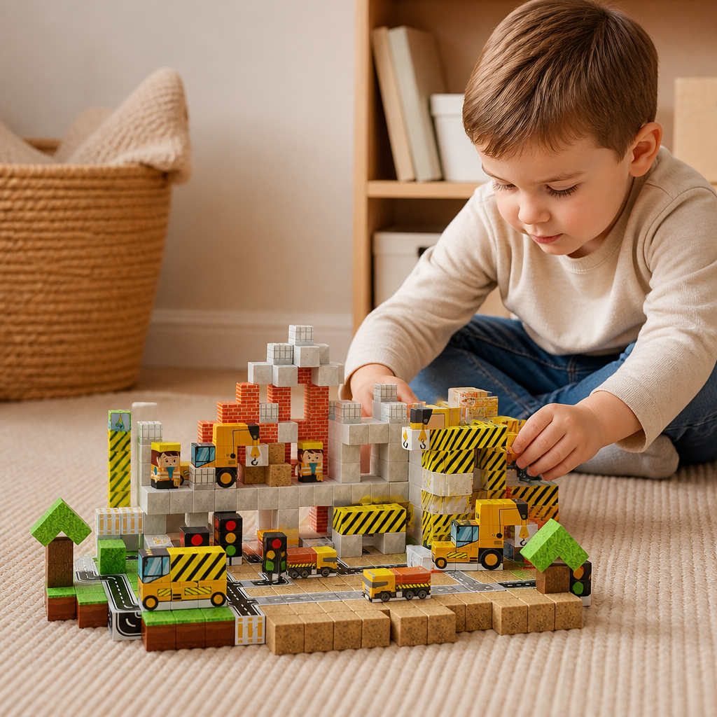 100-Piece Magnetic Building Block Cube Set – Montessori STEM Construction Toy for Children