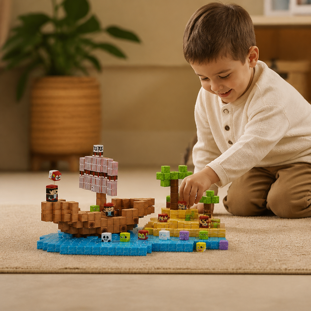 100-Piece Magnetic Building Block Cube Set – Montessori STEM Construction Toy for Children