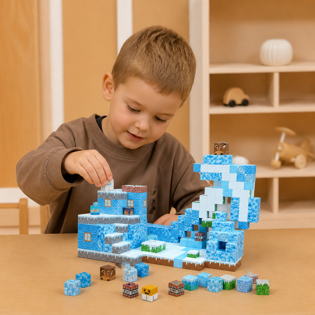 100-Piece Magnetic Building Block Cube Set – Montessori STEM Construction Toy for Children