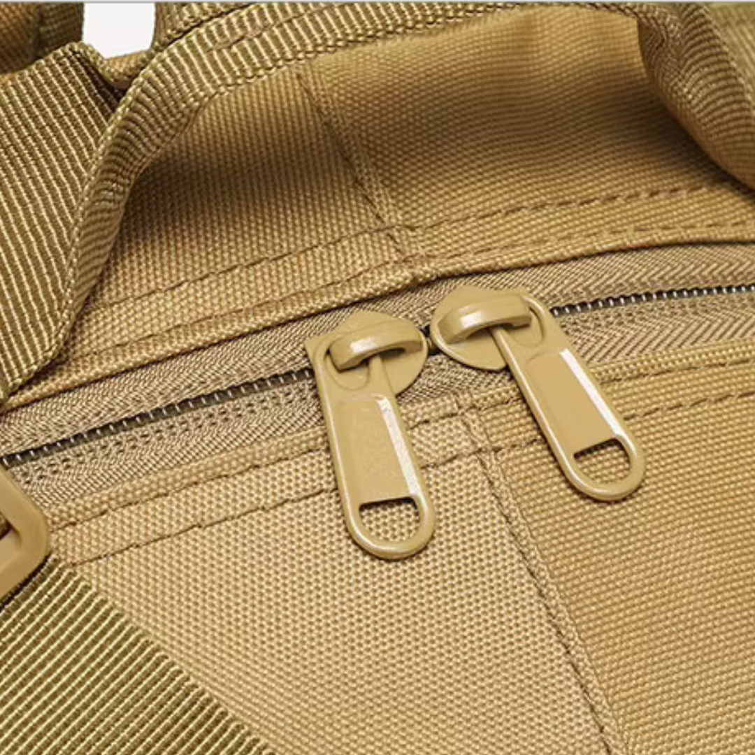 40 litre tactical backpack with water-resistant fabric and padded straps