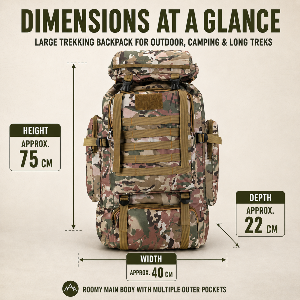 Thrives Outdoor | 80 Litre Trekking Backpack