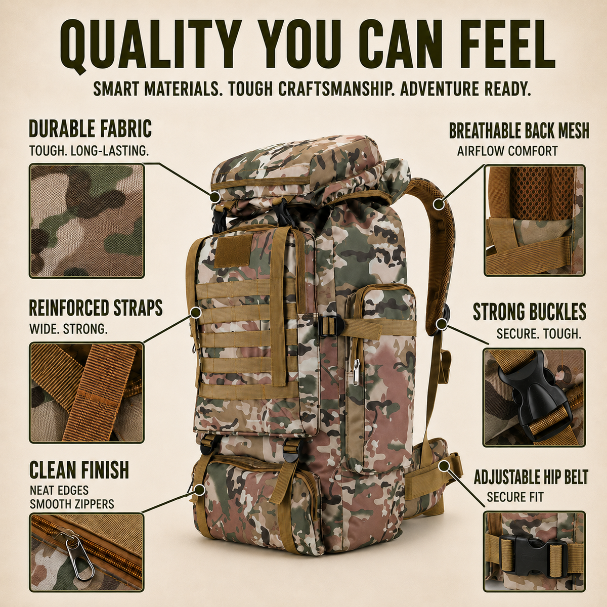 Thrives Outdoor | 80 Litre Trekking Backpack