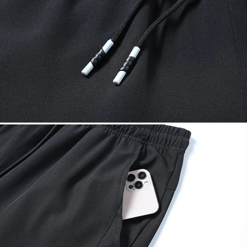 Lightweight running pants for men, breathable knit construction, relaxed fit