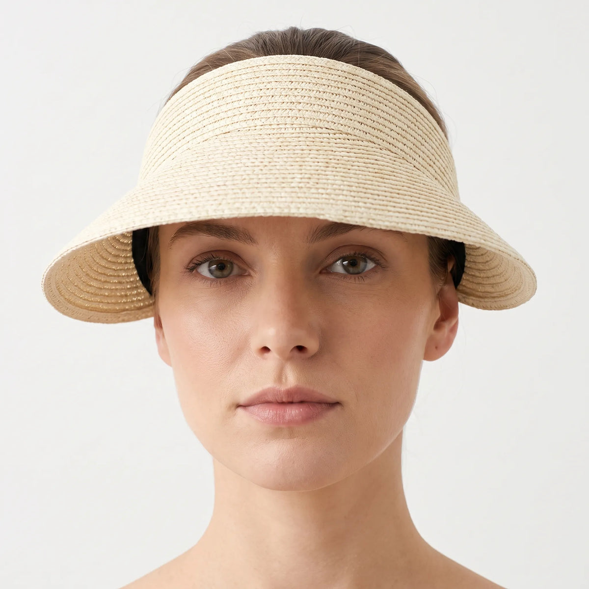 Women's rollable visor with wide brim and open crown design for summer wear