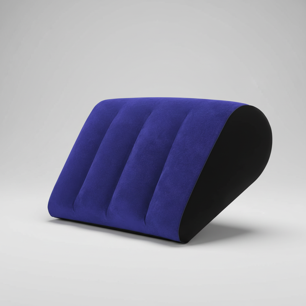 Inflatable wedge pillow for lumbar support and leg elevation, lightweight and portable