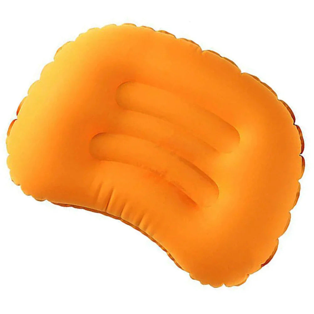 Inflatable travel neck pillow with compact foldable design