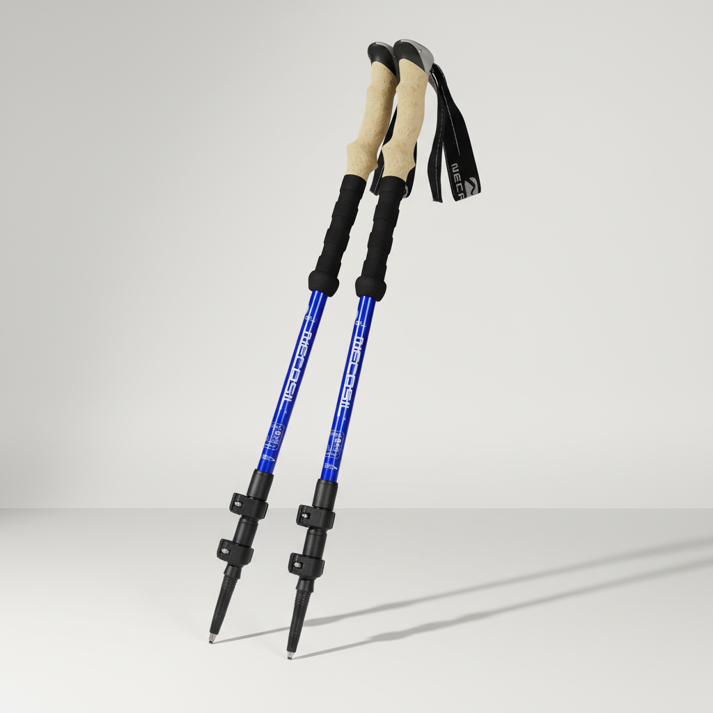 Ultralight trekking poles with telescopic design and quick-lock adjustment