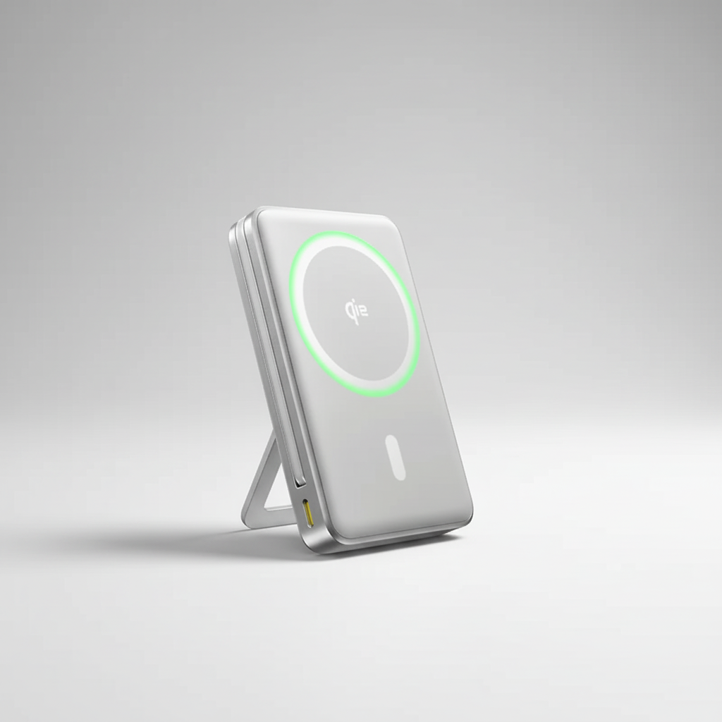 45W magnetic powerbank with wireless Qi2 charging and folding stand