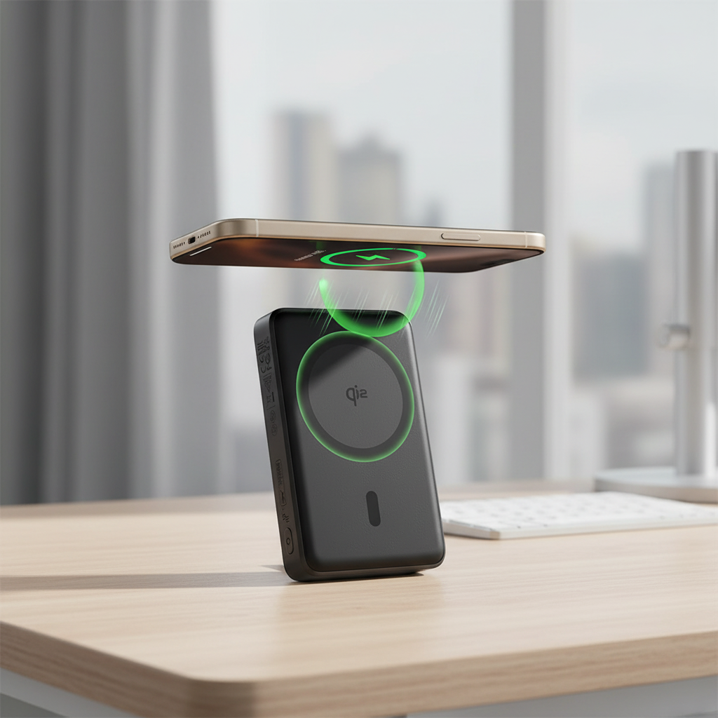 45W magnetic powerbank with wireless Qi2 charging and folding stand