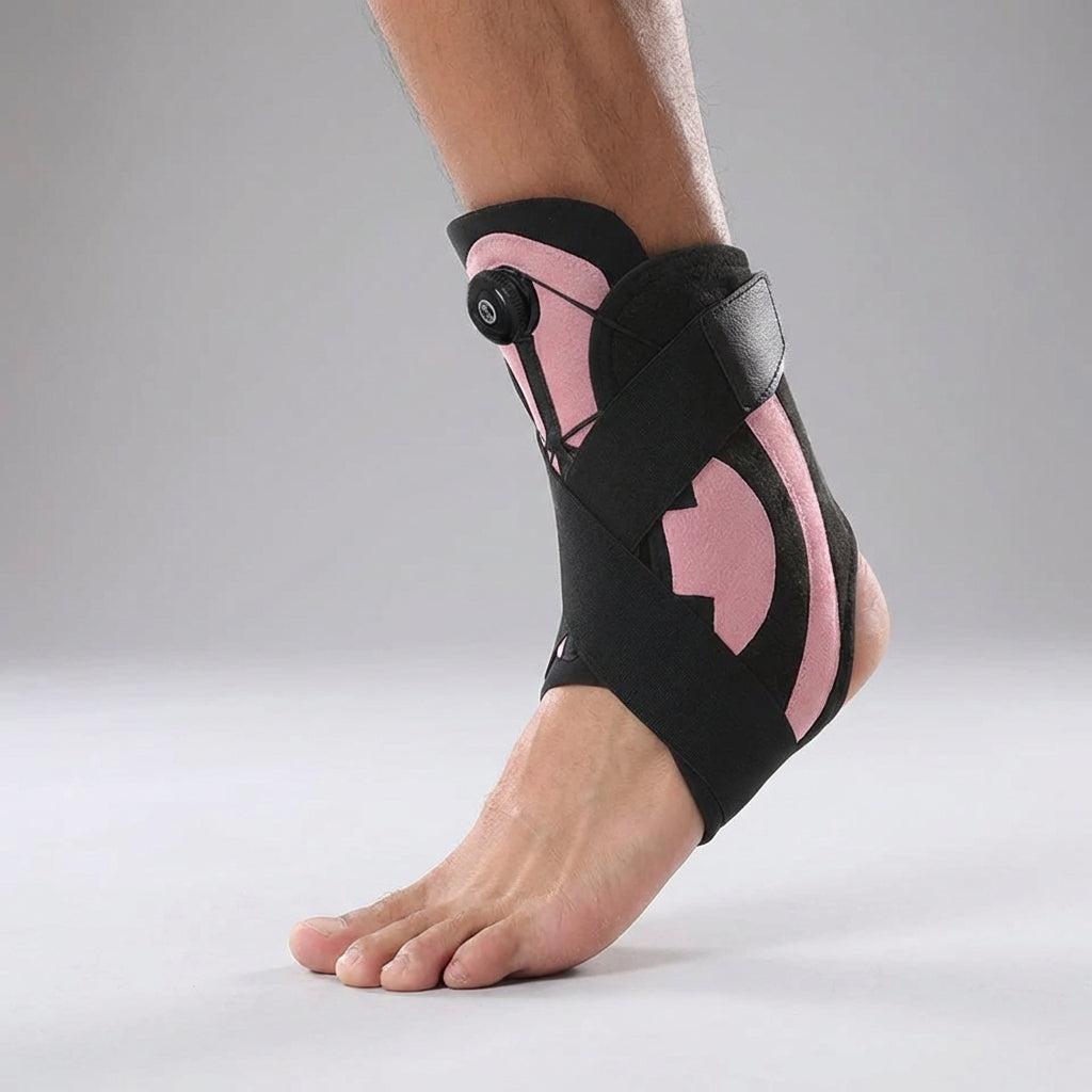 Ankle support wrap with adjustable compression and cross straps