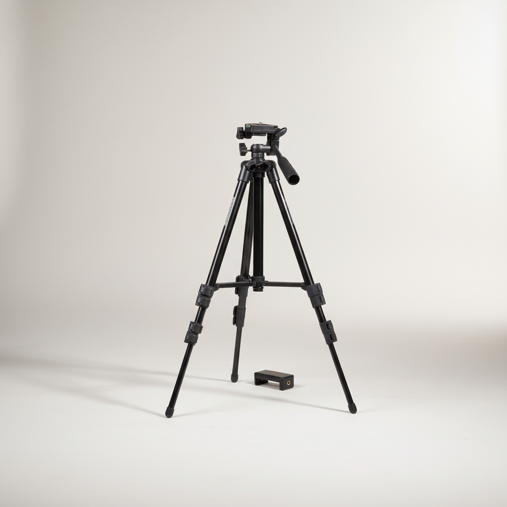 Aluminium phone tripod with Bluetooth remote and adjustable height