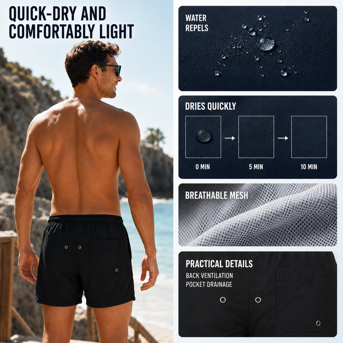 Thrives Outdoor | Aqualuxe Quick-Dry Board Shorts