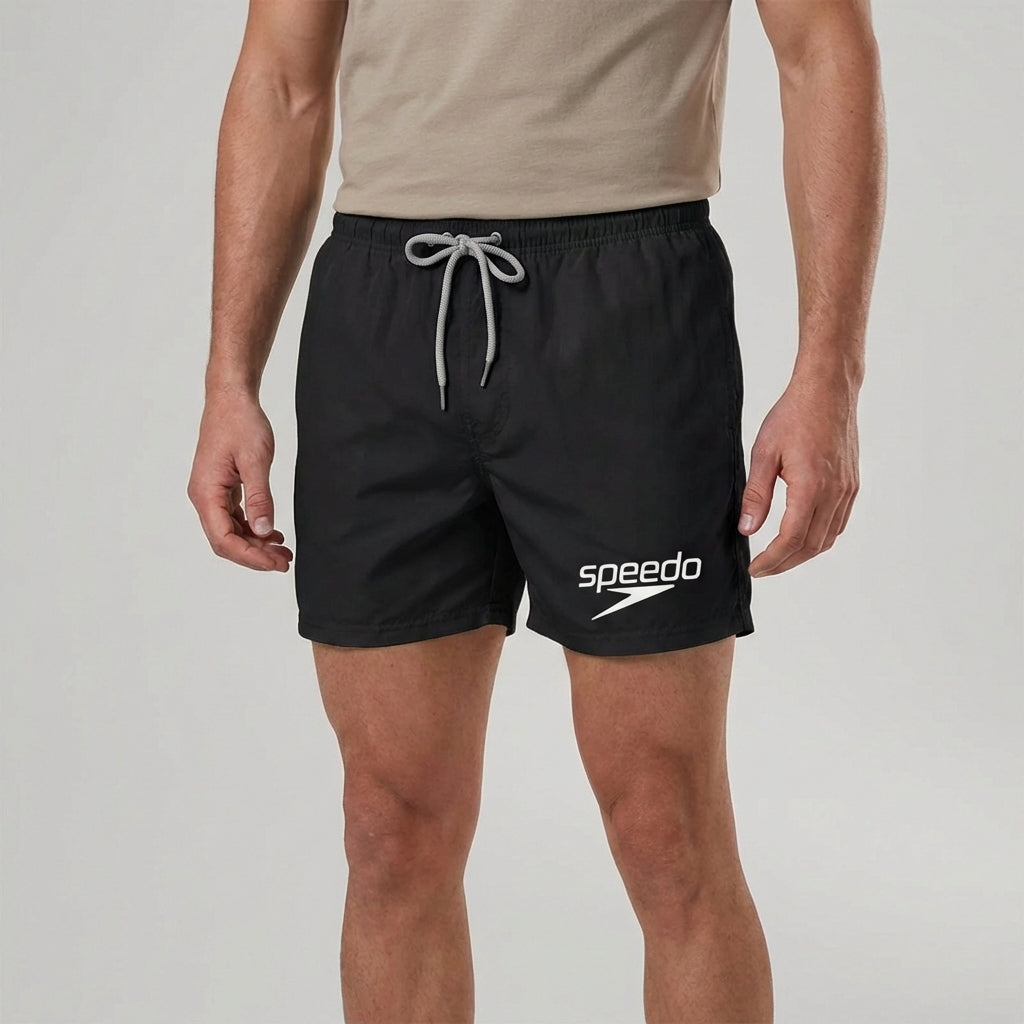 Quick-dry board shorts with breathable design and elastic waistband