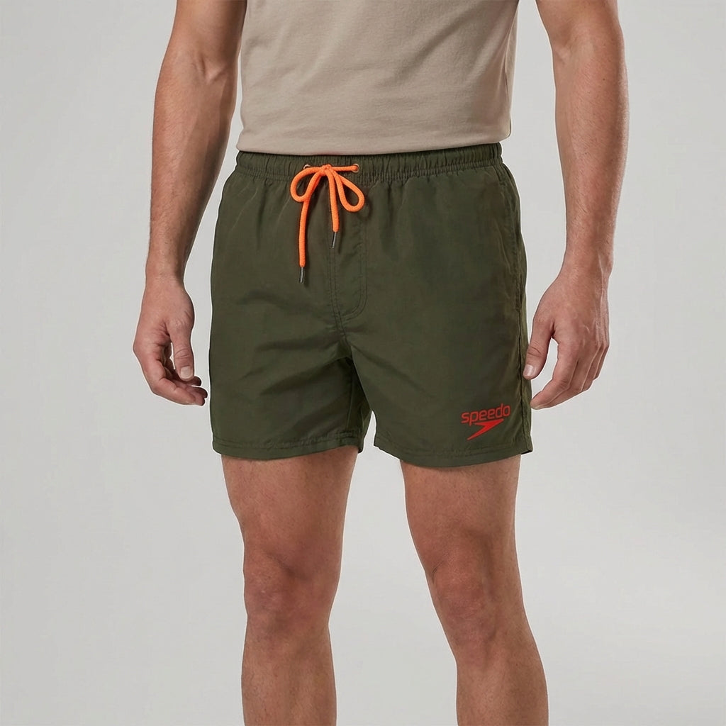 Quick-dry board shorts with breathable design and elastic waistband