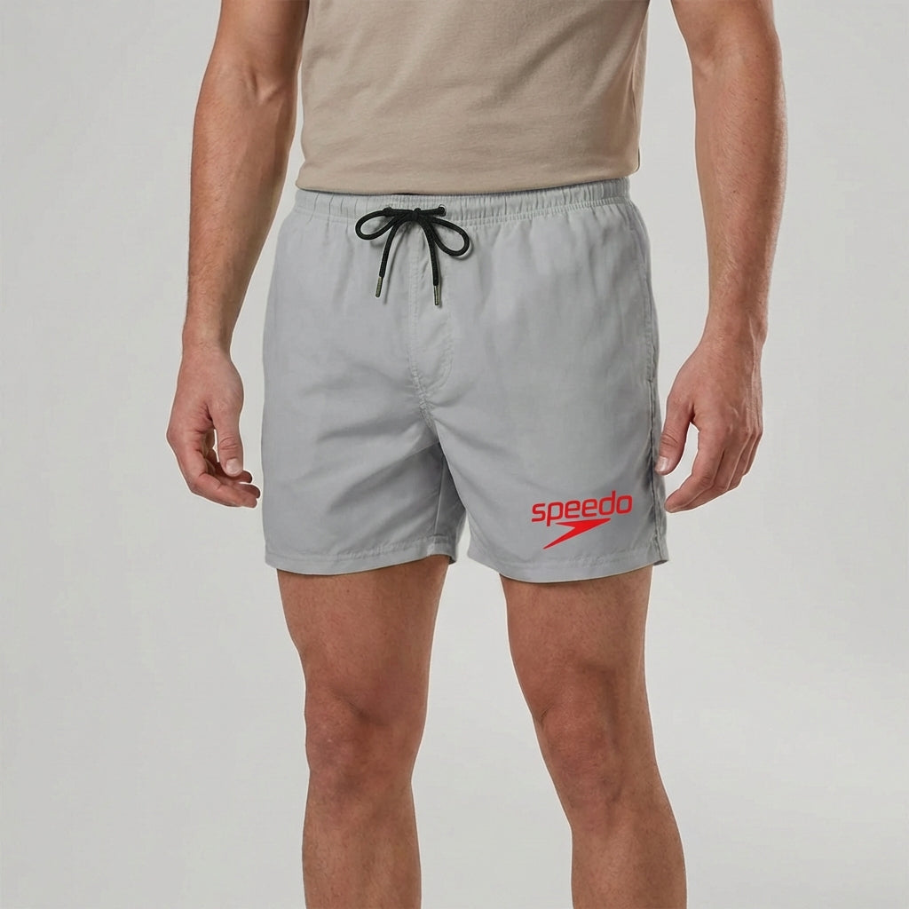 Quick-dry board shorts with breathable design and elastic waistband