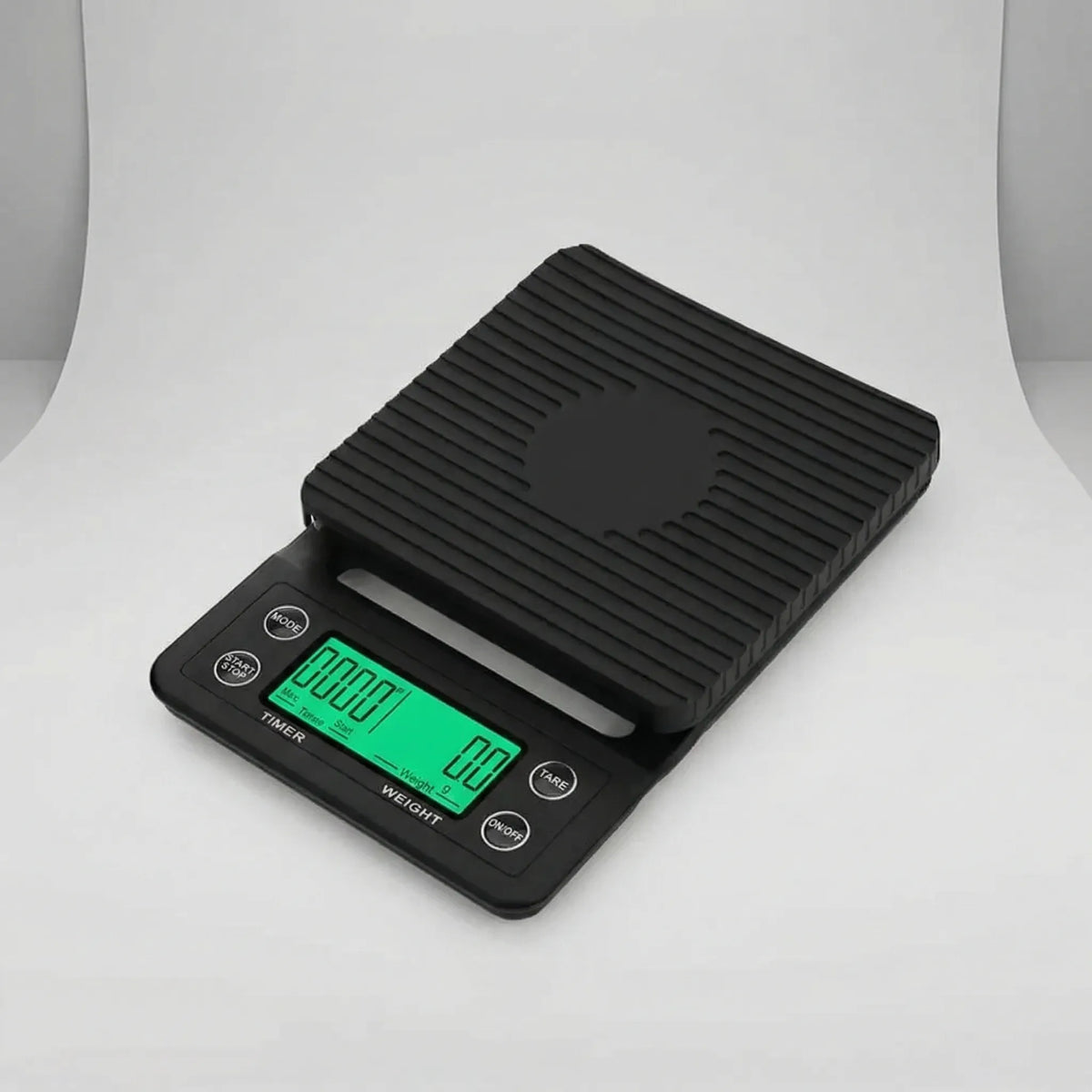 Portable digital coffee scale with built-in timer and backlit display