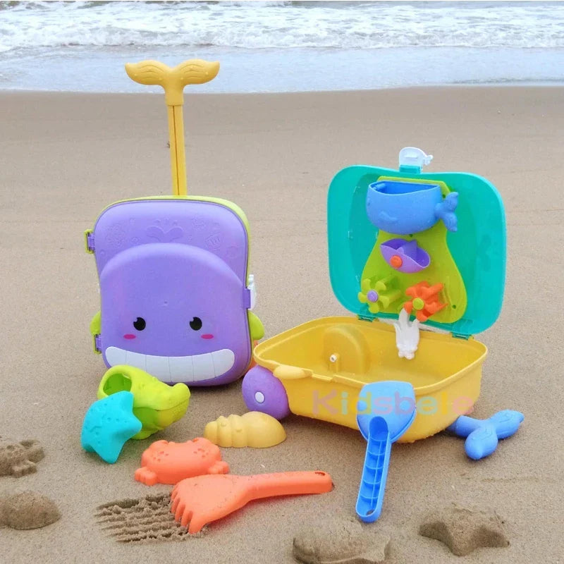 Kids sand and water play set with shovels, buckets and moulds
