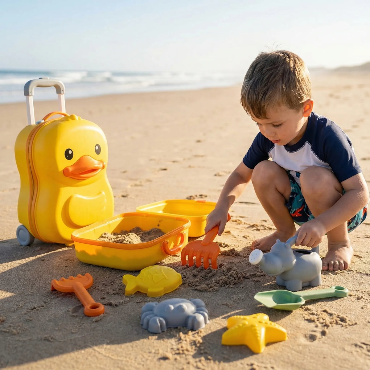 Kids sand and water play set with shovels, buckets and moulds