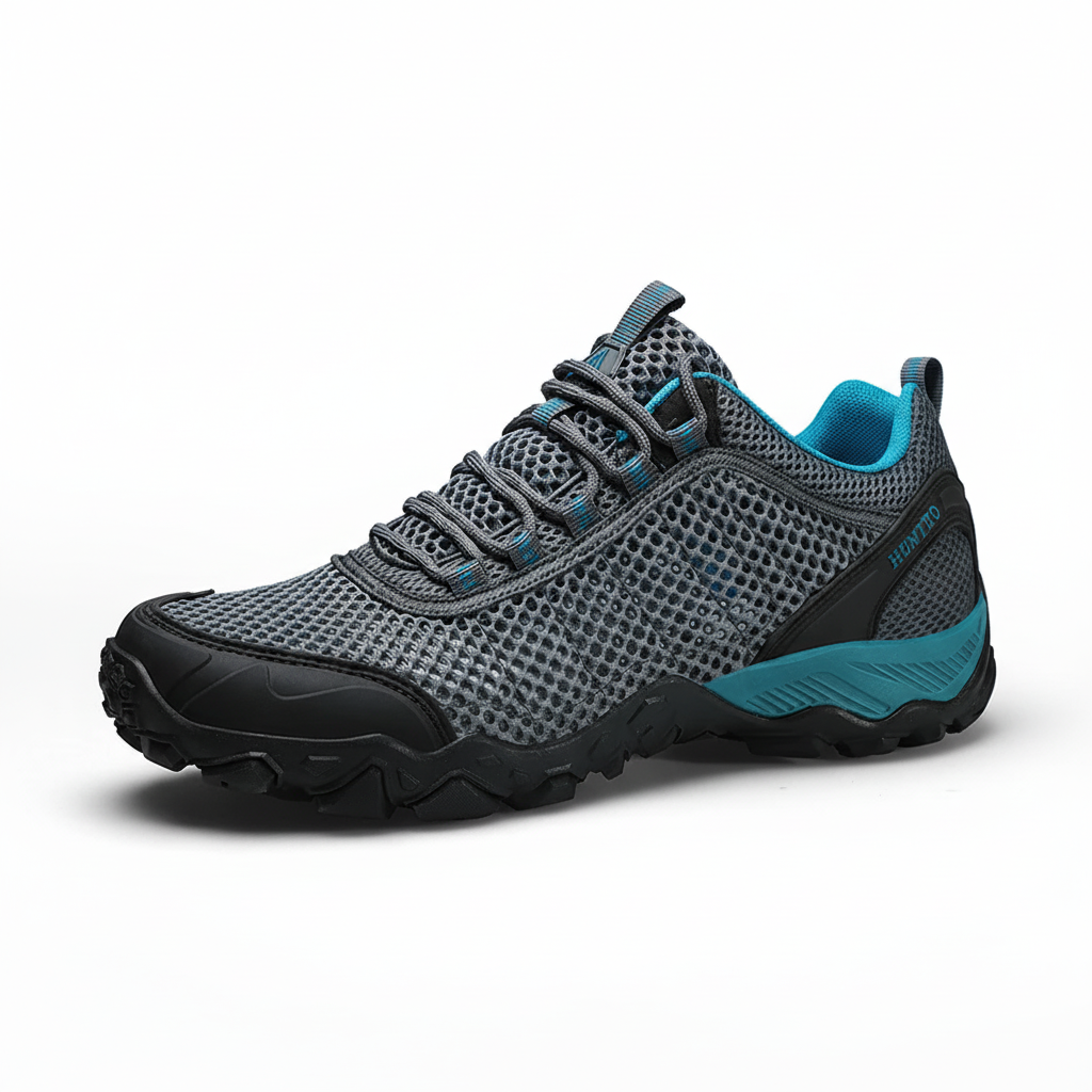 Breathable mesh hiking shoe with non-slip rubber outsole